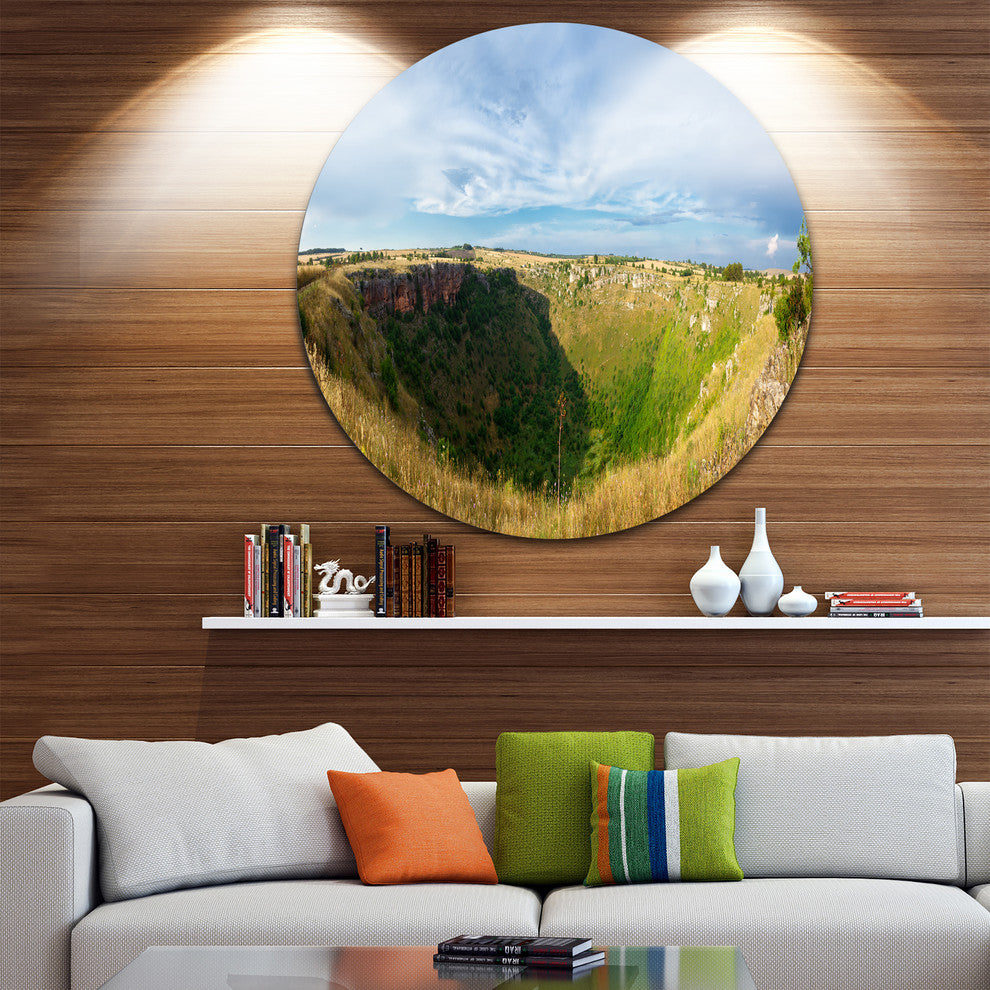 Pulo Di Altamura Panorama, Landscape Disc Metal Artwork, 11"