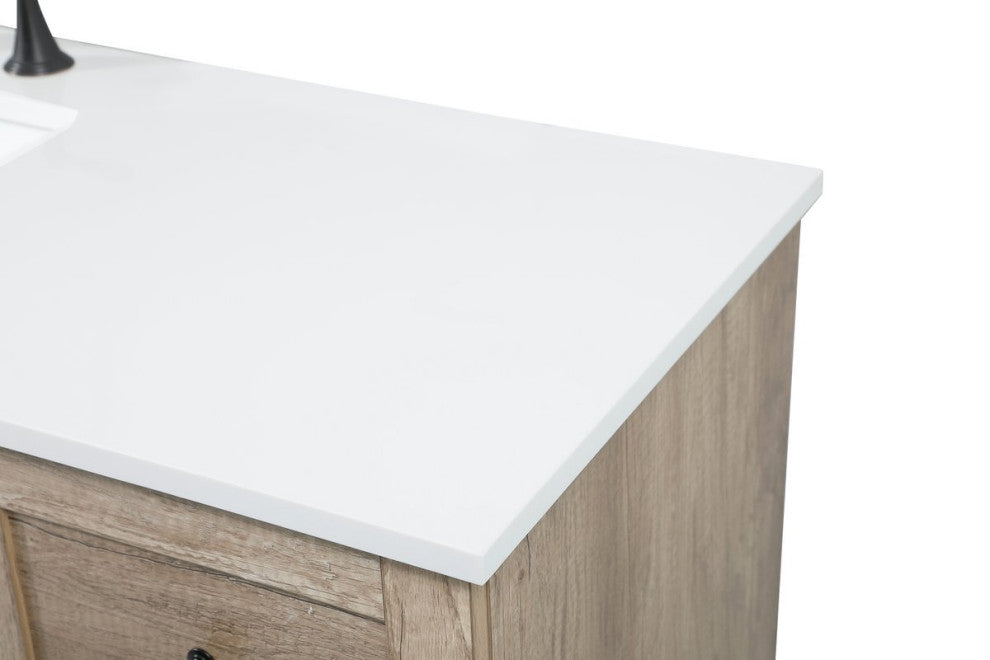 Home Living 19" Farmhouse Natural Oak-Light Bathroom Vanity