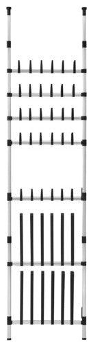 vidaXL Shoe Rack Telescopic Shoe Organizer Shelf Stand with Rods Aluminum