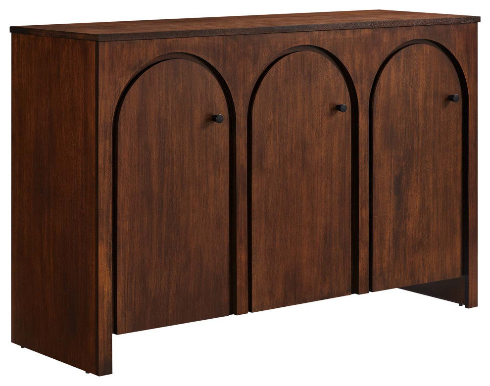 Appia 3-Door Arched Door Sideboard Storage Cabinet - Walnut