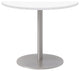 36" Round Pedestal Table - Designer White Top - Silver Base