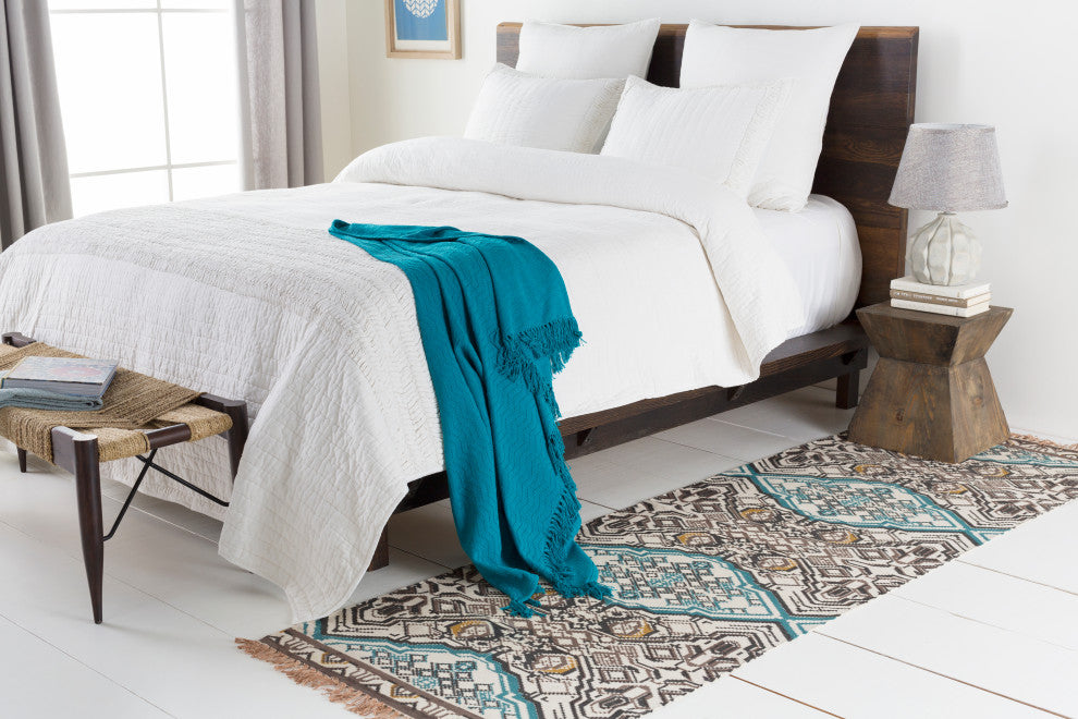Surya Idina IDI-8802 8'x10' Rug, Charcoal/Dark Blue/Mustard/Camel/Ivory