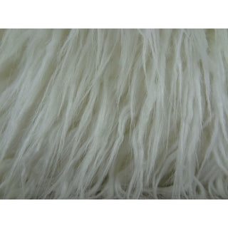 Curly Mongolian Fur White Handmade Throw Pillow, Double Sided 20"x20"