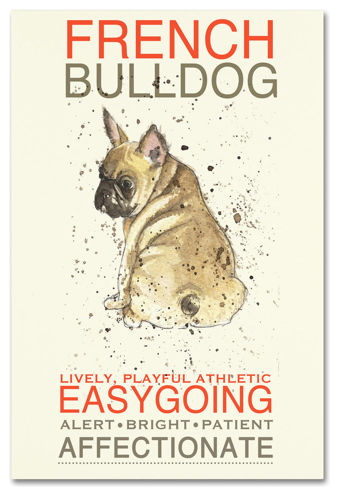 Michelle Campbell 'French Bulldog' Canvas Art, 12" x 19"