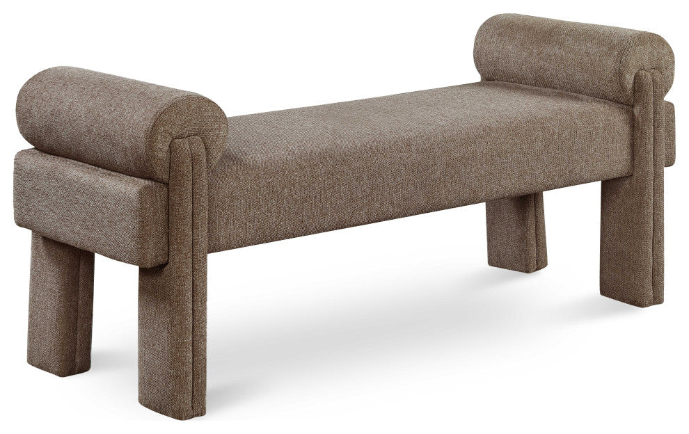 Stefano Upholstered Bench, Brown