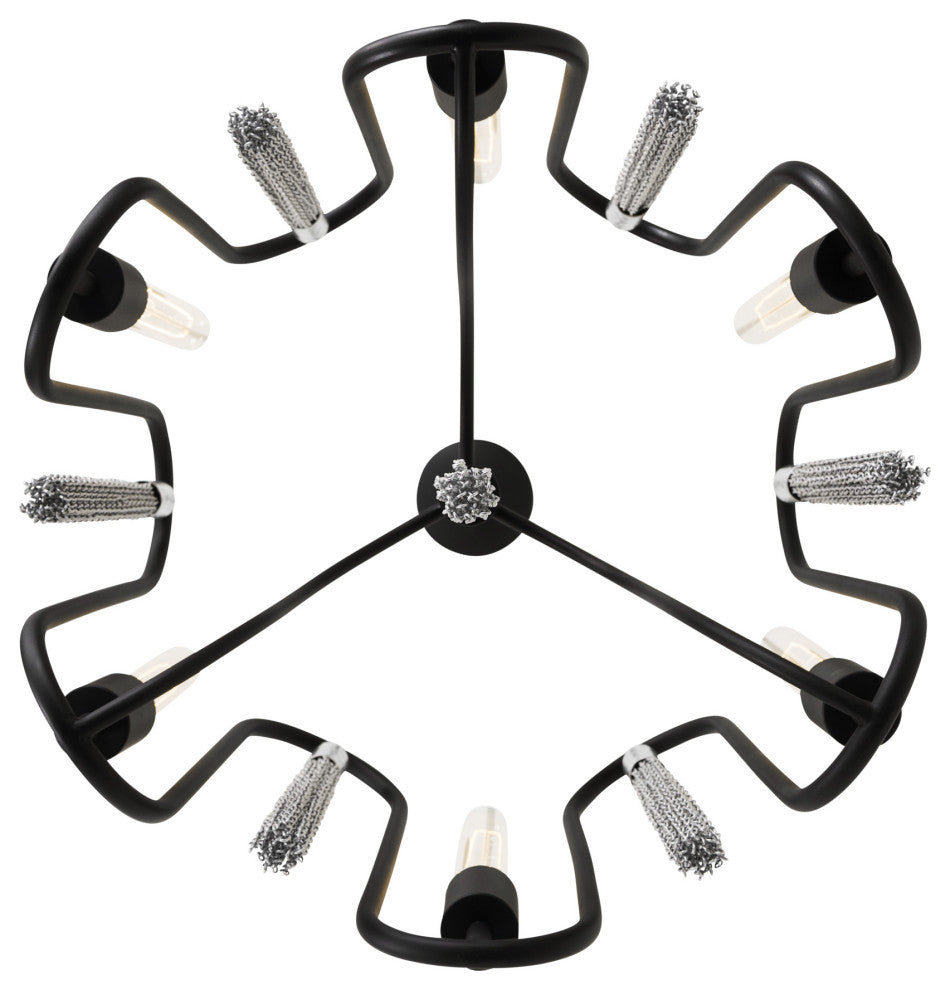 .-     Darden 6-Lt Pendant - Matte Black/Painted Chrome