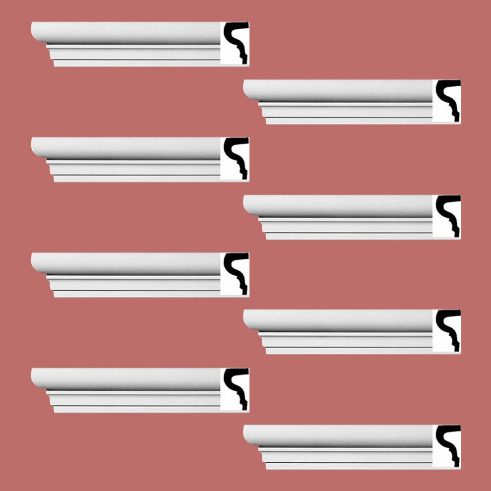 Cornice White Strasbourg Design 8 Pieces Totaling 768" Length