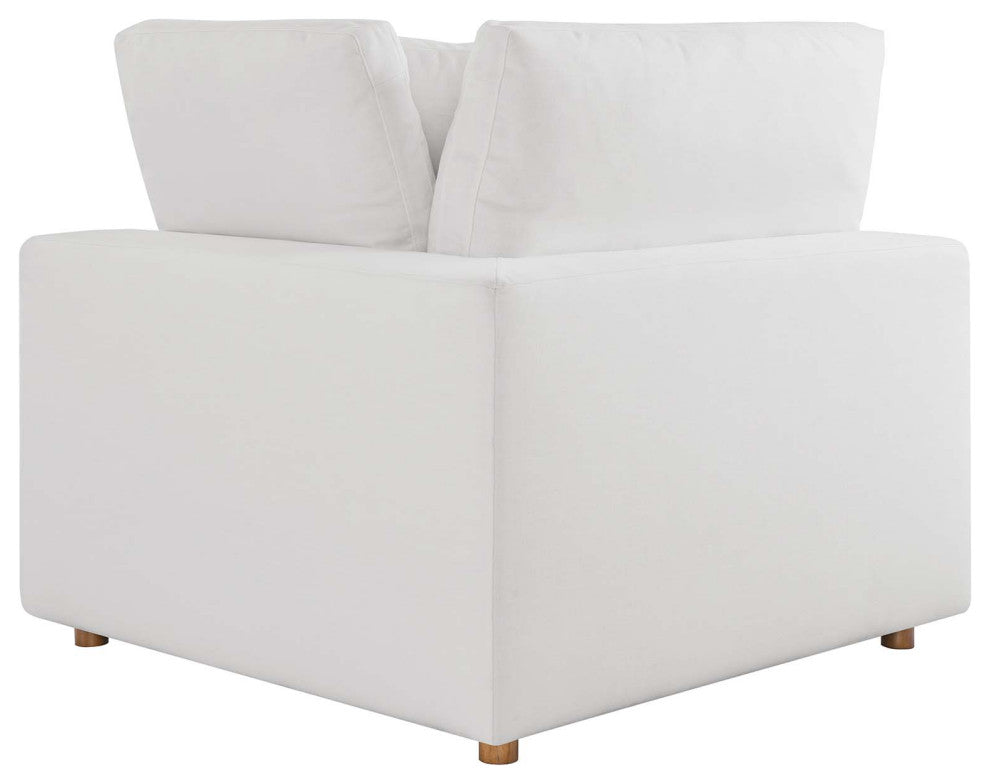 Commix Down Filled Overstuffed 5-Piece Armless Sectional Sofa, Pure White