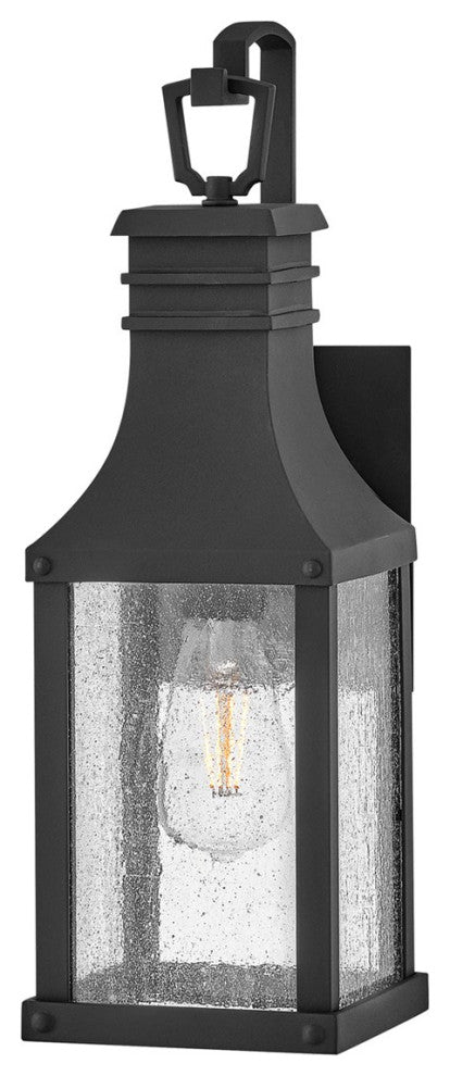 Hinkley Beacon Hill 1-Light Small Wall Mount Lantern 17460MB, Museum Black
