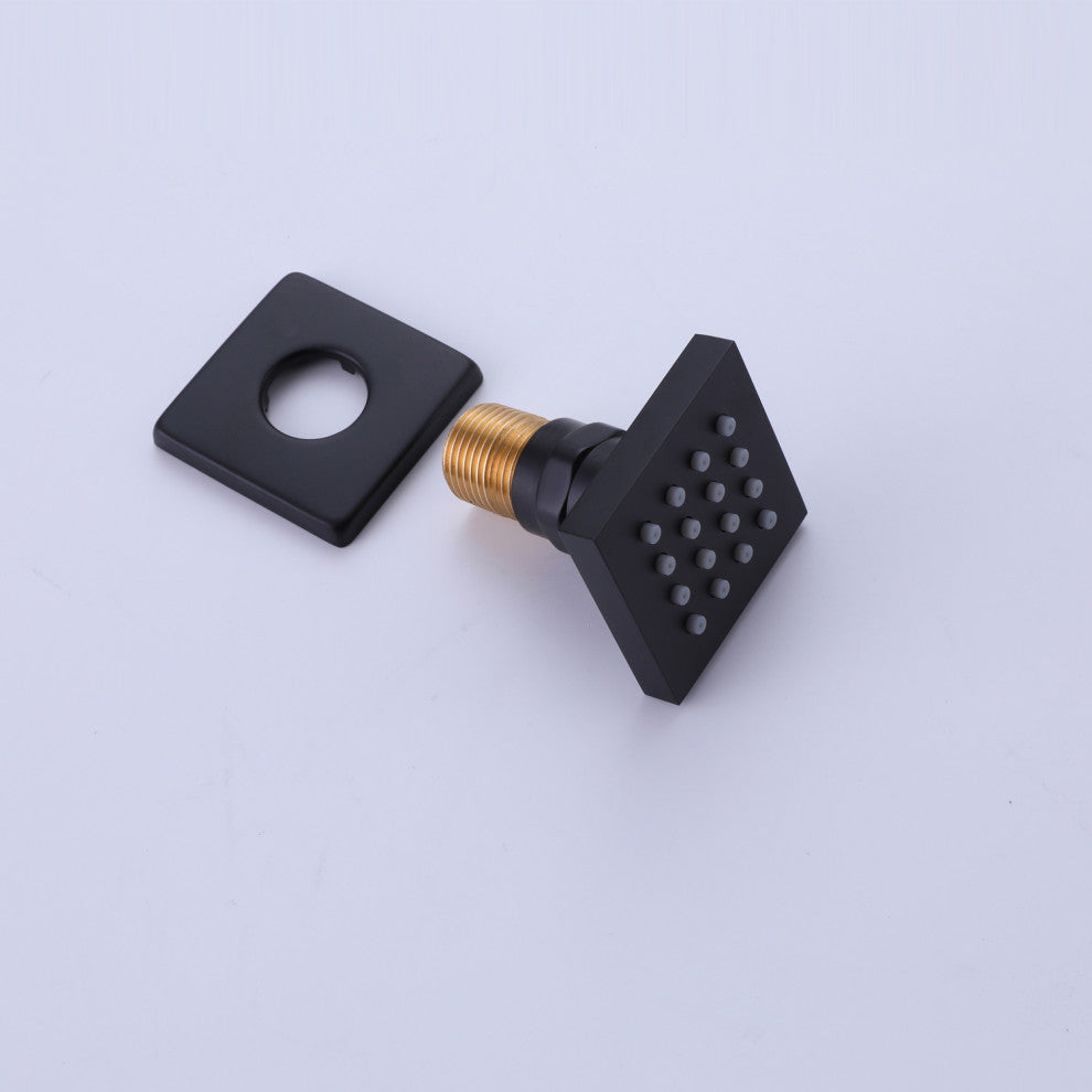 Luxury Thermostatic Shower System with 6 Body Jets & Handheld Shower, Matte Black