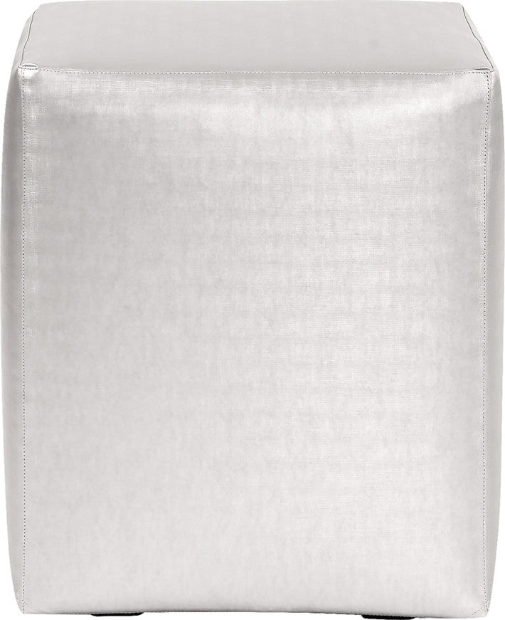 Universal Cube Ottoman With Slipcover, Luxe Mercury