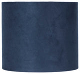 Classic Drum Suede Lamp Shade, 8"x8"x7", Navy Blue