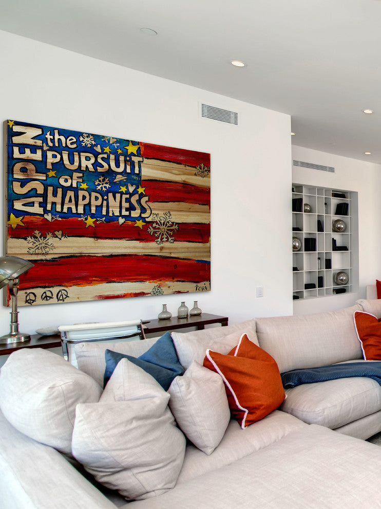 "Aspen Pursuit of Happiness" Painting on Pine Wood by Tori Campisi