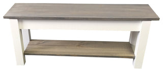 Cottage Bench With Shelf, 66"