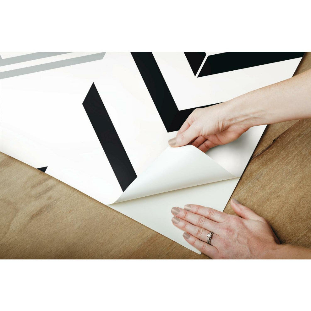 Black & Grey Chevron Stripe Peel & Stick Wallpaper