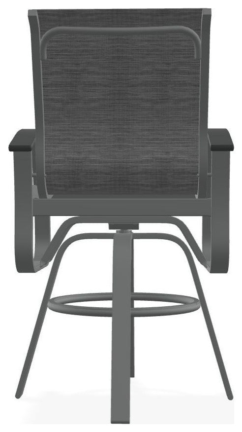Belle Isle Sling Bar Height Outdoor Swivel Armchair, Collect Charcoal/Graphite
