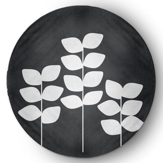 5' Round Simple Stems Spring Chenille Indoor/Outdoor Rug
