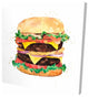 Watercolor Double Cheeseburger, Fine Art Gallery Wrapped Canvas, 24"x24"