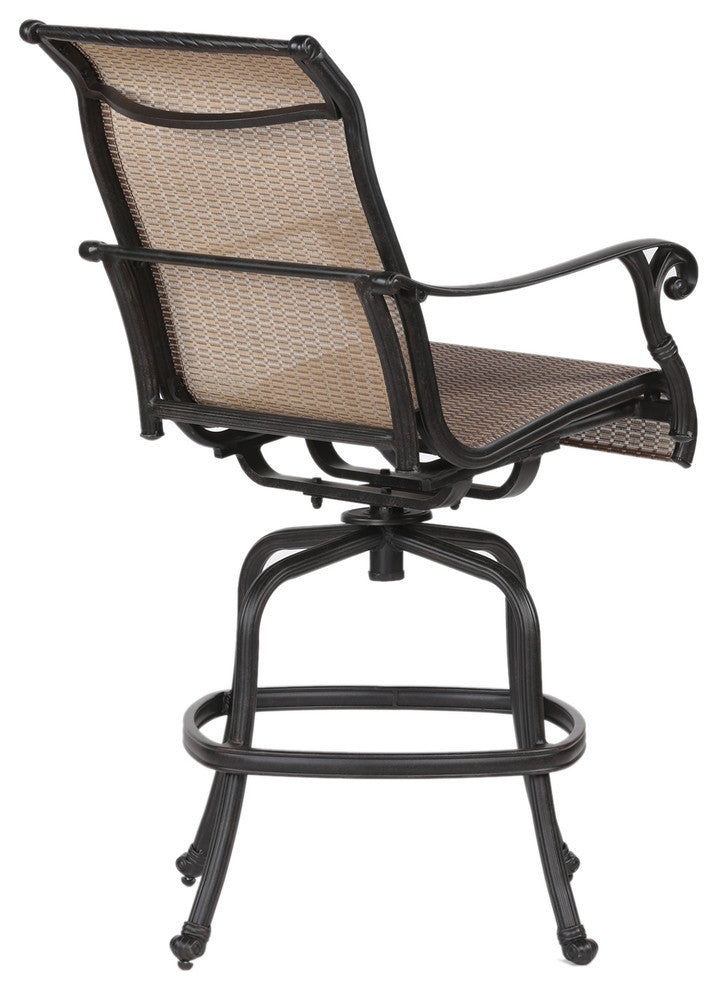 Stinson Sling Bar Stool With Aluminum Frame, All-Weather,Set of 2