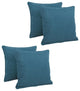 18" Double-Corded Solid Outdoor Square Throw Pillows, Set of 4, Sea Blue