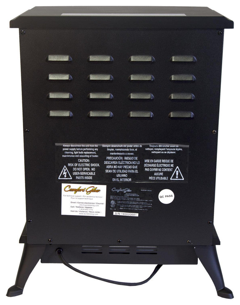 Comfort Glow Ashton Electric Stove Black