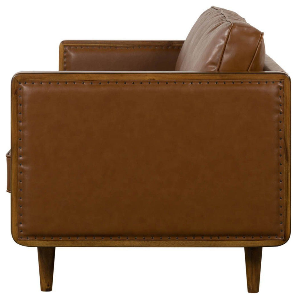 Las Vegas Mandalay 83" Wide Upholstered Sofa, Vegan Nut