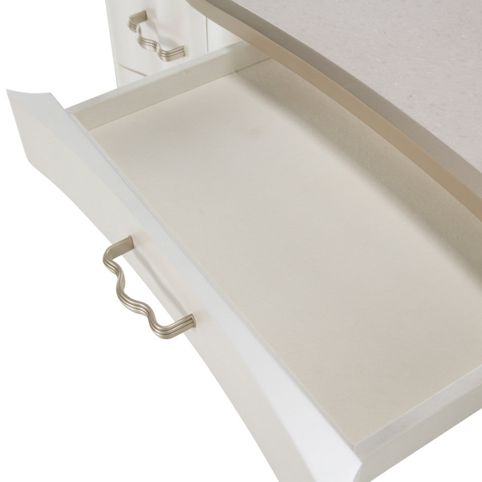 London Place Vanity Desk - Creamy Pearl