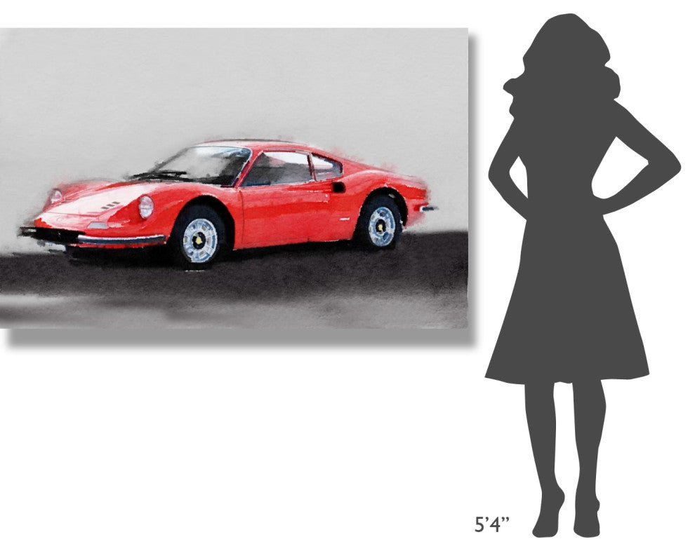 "Ferrari Dino 246 GT Watercolor" Fine Art Print