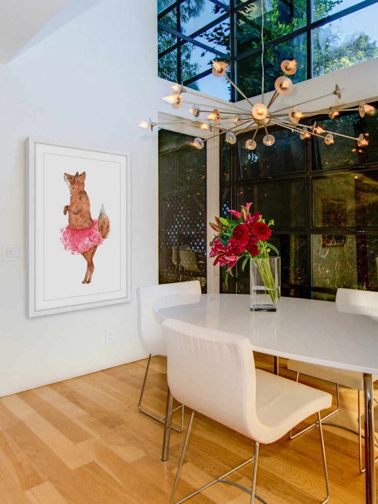 Marmont Hill, "Ballerina Fox" by Thimble Sparrow Framed Painting Print, 20x30