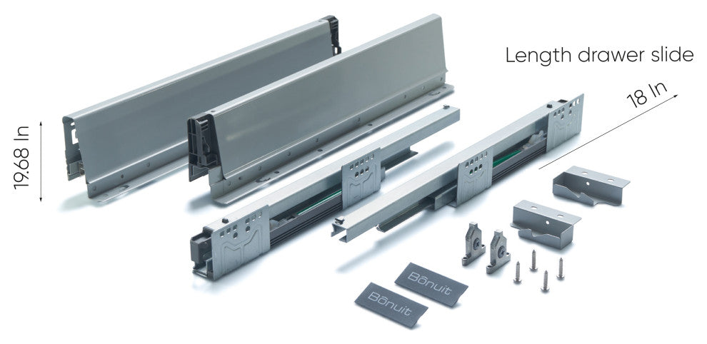 19" Soft Close Side Mount Drawer Slide (Set of 6)