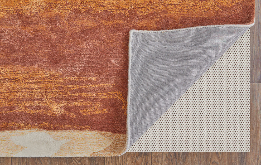 Ramiro R8921 Transitional/Industrial/Casual Area Rug, Terracotta/Ivory, 12'x15'