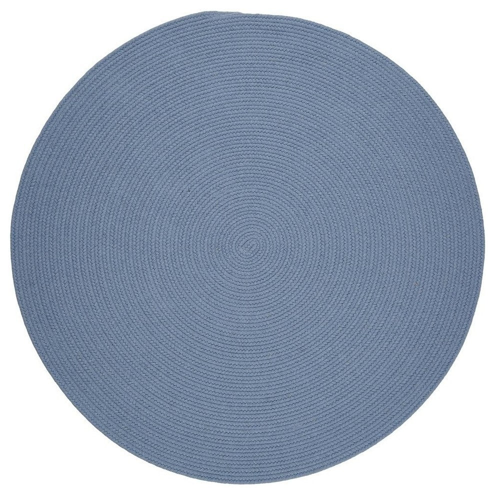 Solid Wool Rug, Blue Bonnet, 8' Round