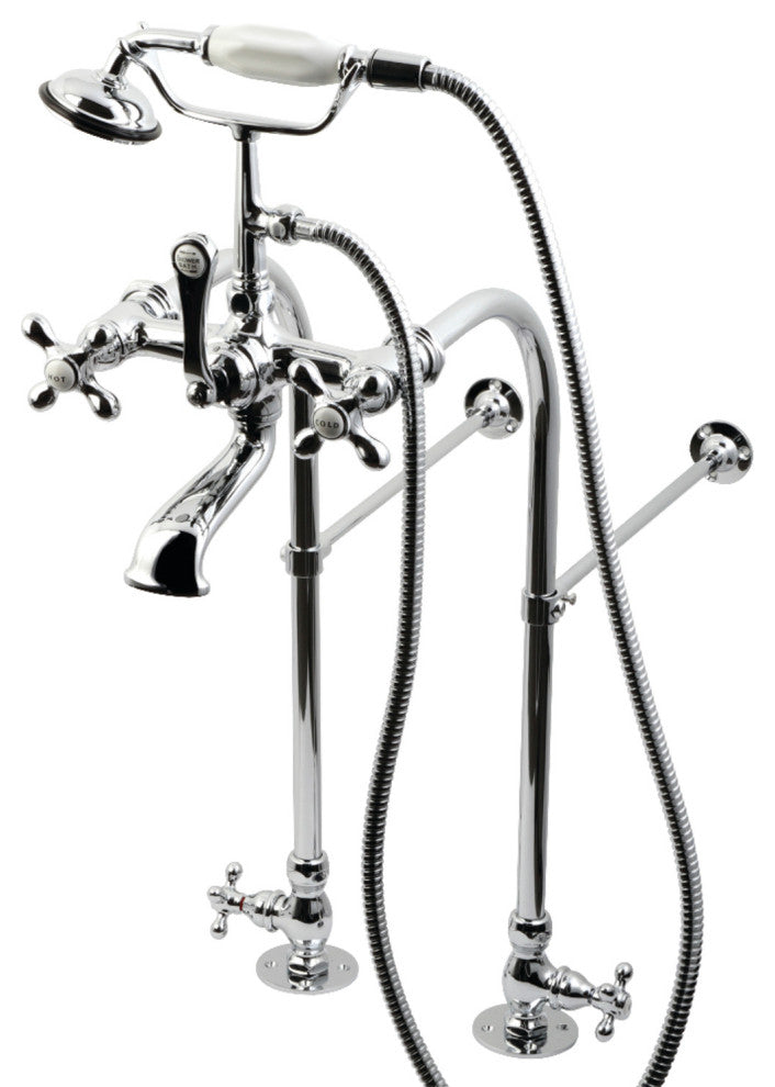 CC58T451MX Freestanding Clawfoot Tub Faucet With Hand Shower, Polished Chrome