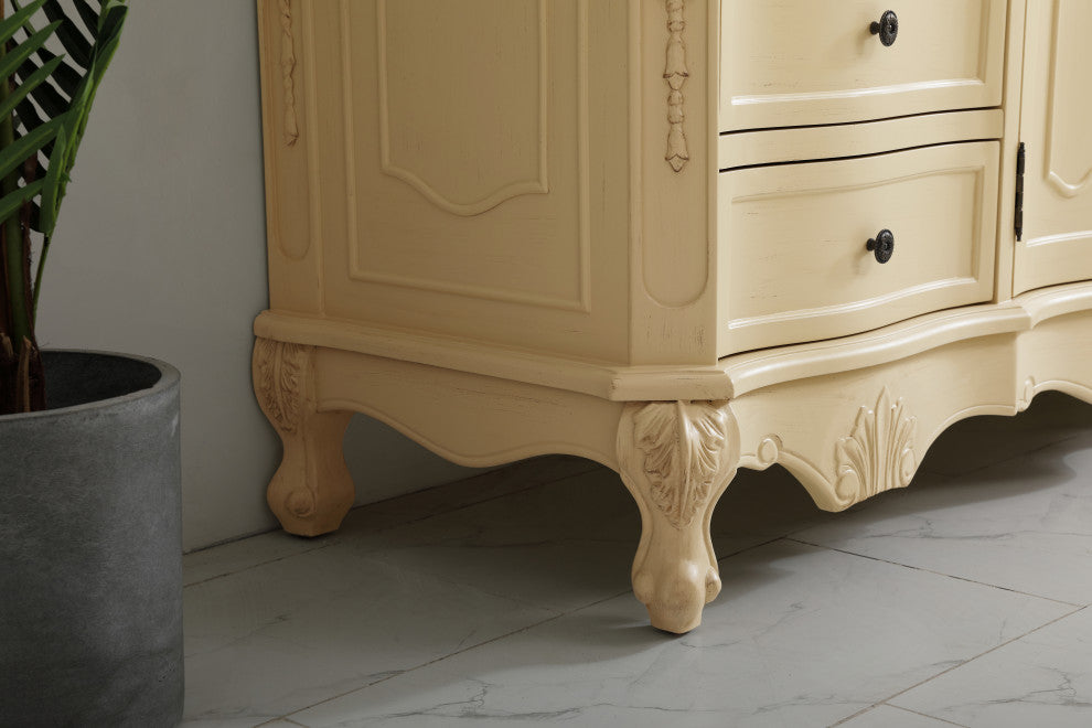 Bathroom Vanity, Light Antique Beige, 60", Single Sink