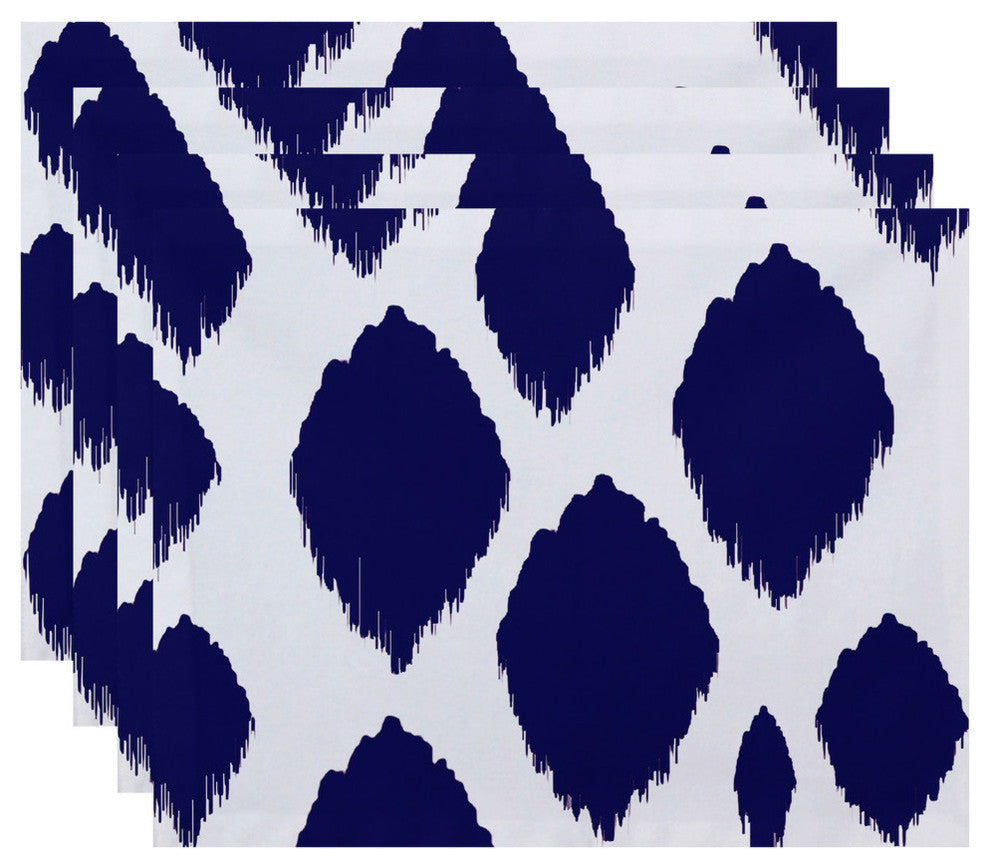 Abstract Decorative Placement, Dazzling Blue, Set of 4