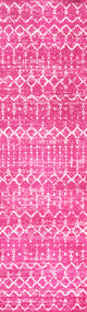 Moroccan HYPE Boho Vintage Diamond Runner Rug, Fuchsia/Ivory, 2 X 8
