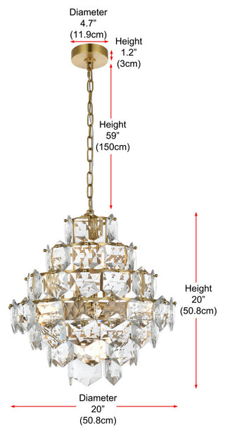 Home Living 20" Chandelier, Satin Gold