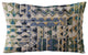 Plutus Blue Pyramids Border Luxury Throw Pillow, 22"x22"