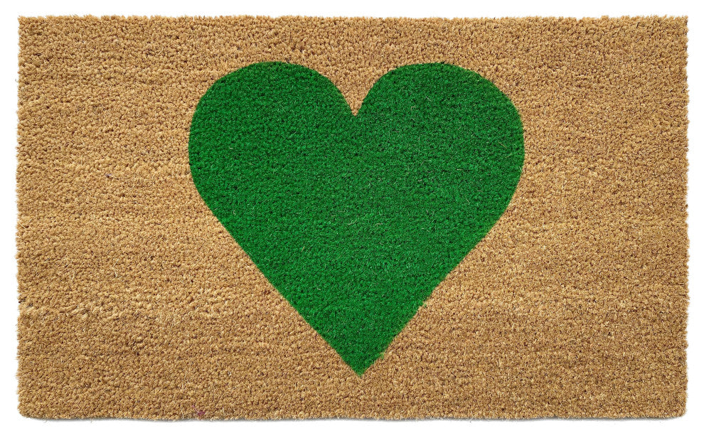 Calloway Mills Green Heart Doormat, 24" X 36"