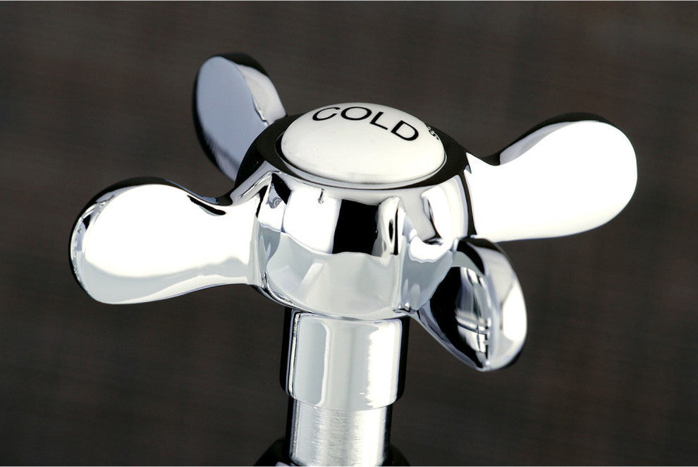 Bridge Kitchen Faucet, Brass Sprayer, Polished Chrome