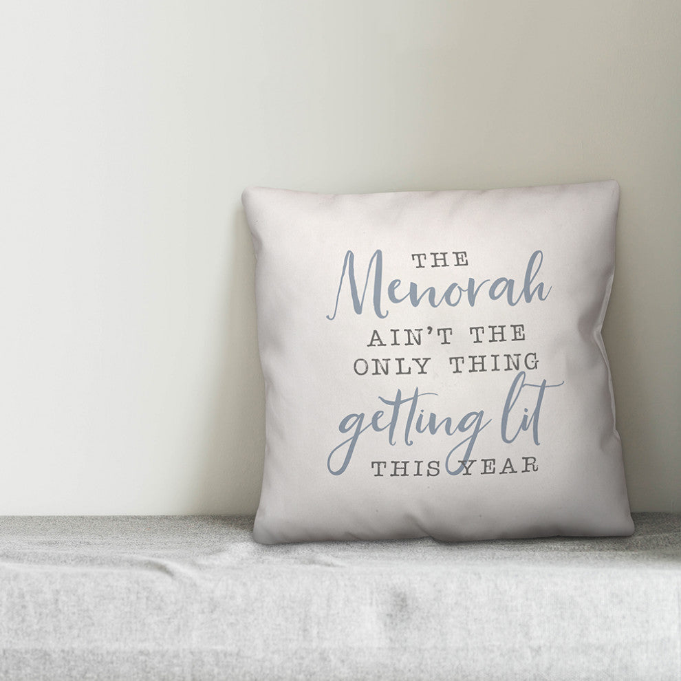 Menorah Getting Lit 20"x20" Throw Pillow Cover