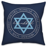 Hanukkah Circle Words 18"x18" Throw Pillow Cover