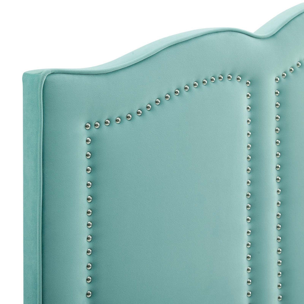Cecilia King/California King Performance Velvet Headboard, Mint