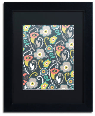 Elizabeth Caldwell 'Suzani Garden' Art, Black Frame, Black Mat, 11x14