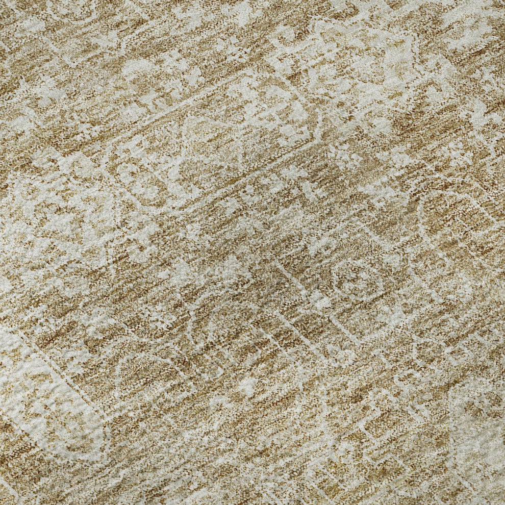 Premium Machine Washable Mayfield AMF637 Beige 8' x 8' Round Rug