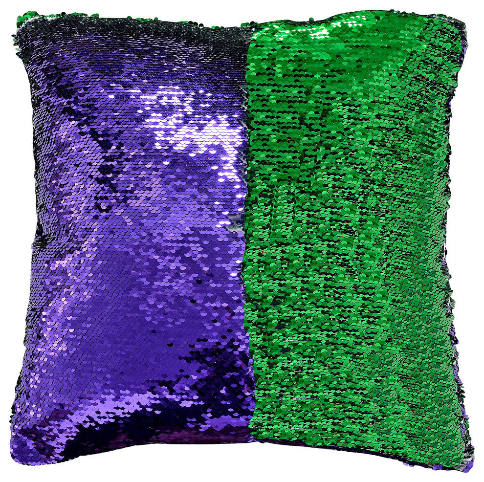 Decorative Mermaid Throw Pillow, Purple/Green, 16"x16"