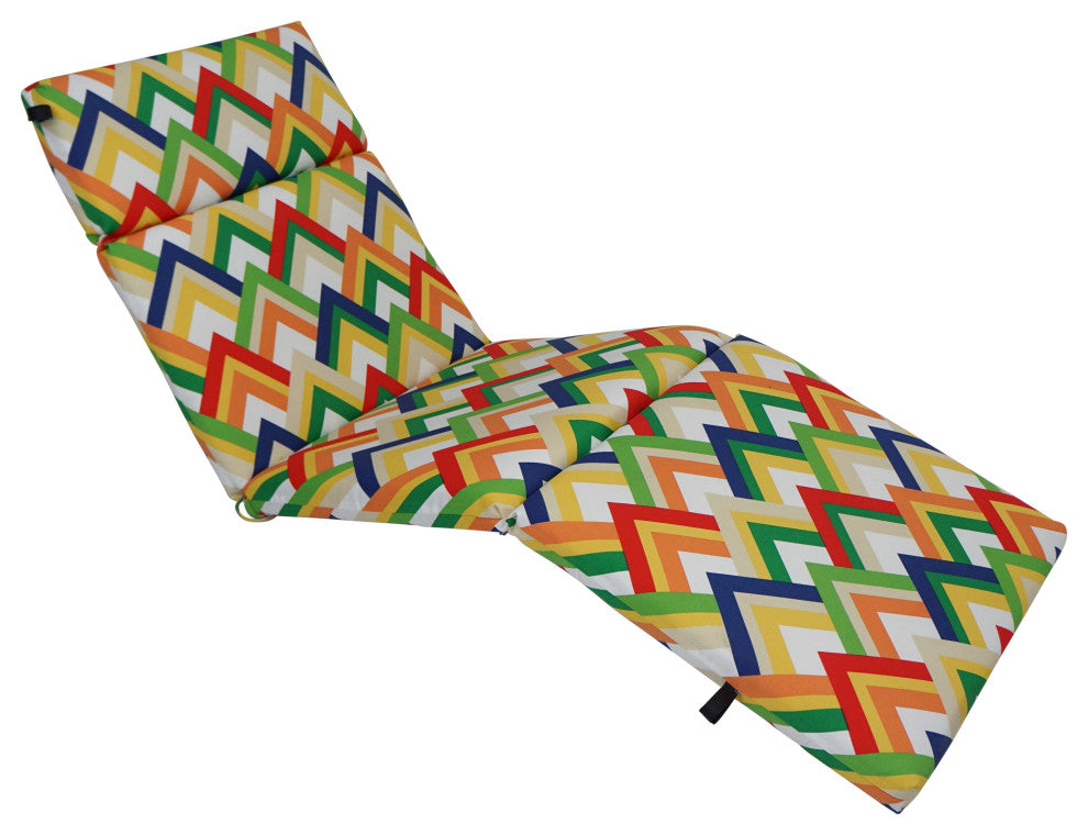 72"X24" Polyester Outdoor Chaise Lounge Cushion, Resort Garden