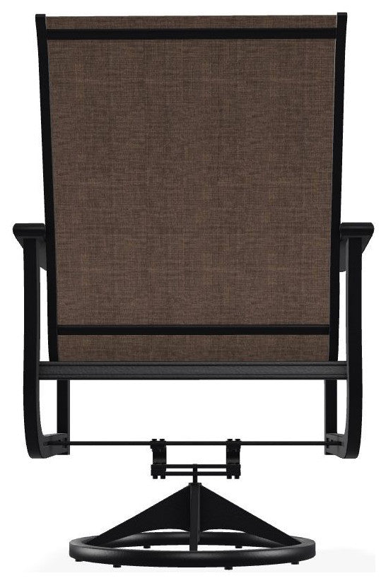 St. Catherine Sling Outdoor Swivel Rocker, Mocha/Black