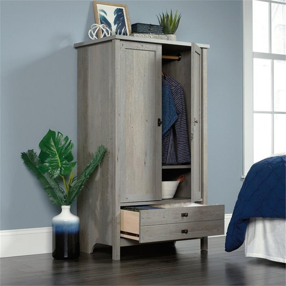 Sauder Cottage Road Engineered Wood Armoire in Mystic Oak Finish