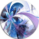Symmetrical Fractal Flower In Blue, Floral Round Metal Wall Art, 23"